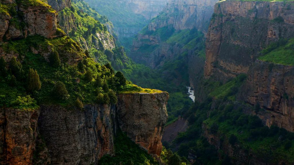 Canyon mountains deep gorge rocks