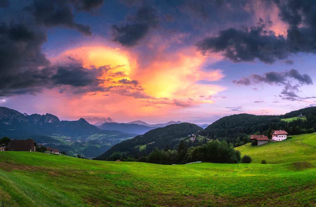 Cloudy sunset dusk sky on italy