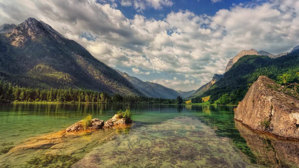 Lake hintersee alpine landscape