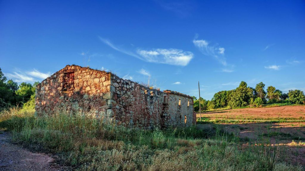 Landscape house ruins rural forest