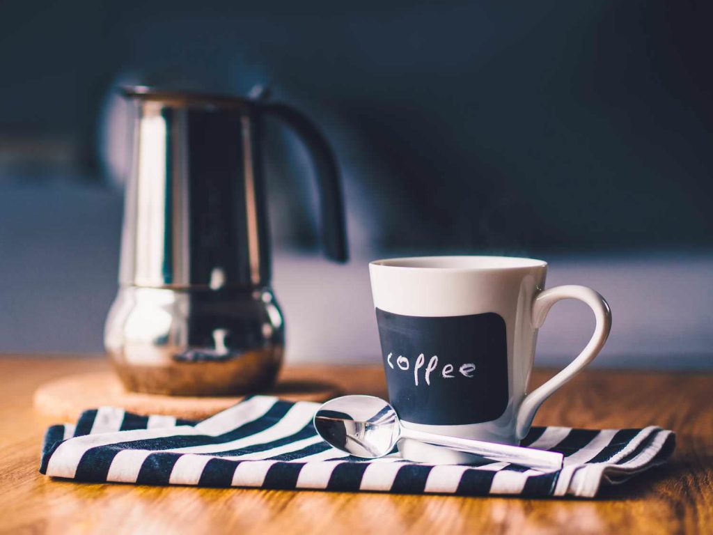 Morning coffee cup drink on the table