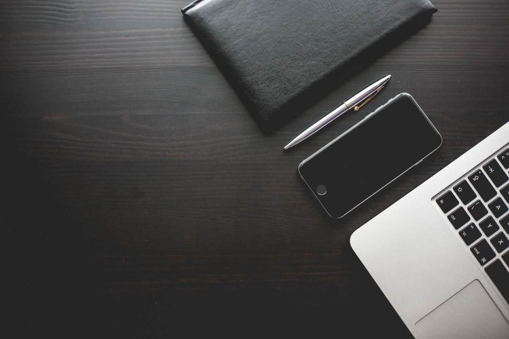 Office desk with  smartphone