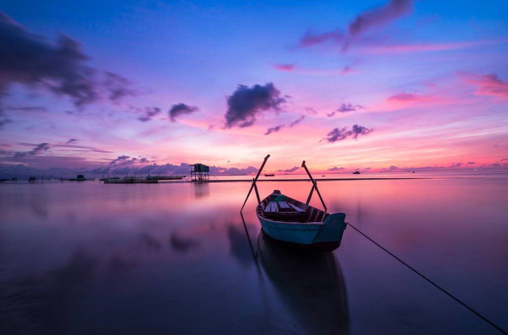 Sunrise  rowing boat